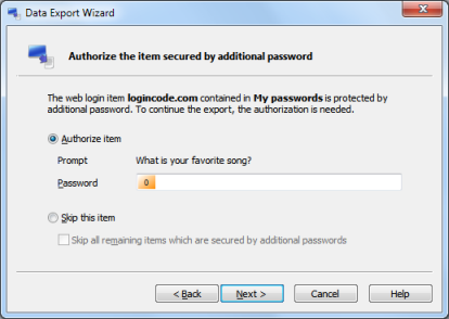 The authorization of exported items